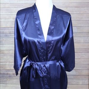 💙Navy Blue Satin-Silky Robe